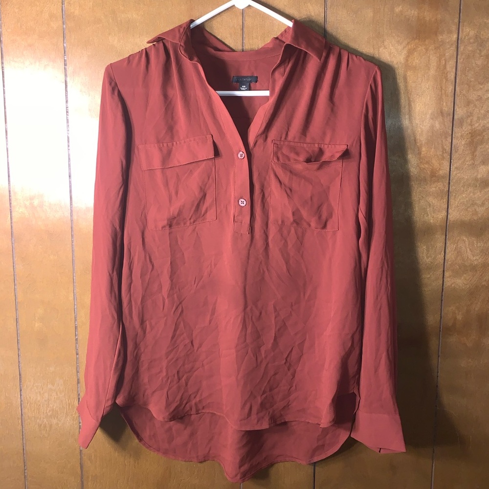 Ann Taylor Mesh Collared Shirt